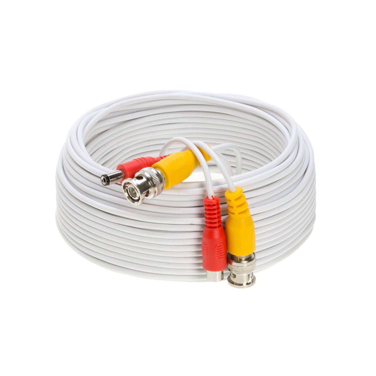 Cables Direct Online 50FT White Premade BNC Video Power Cable Extension Wire for CCTV, Security Camera, DVR, Surveillance System, All in One Plug