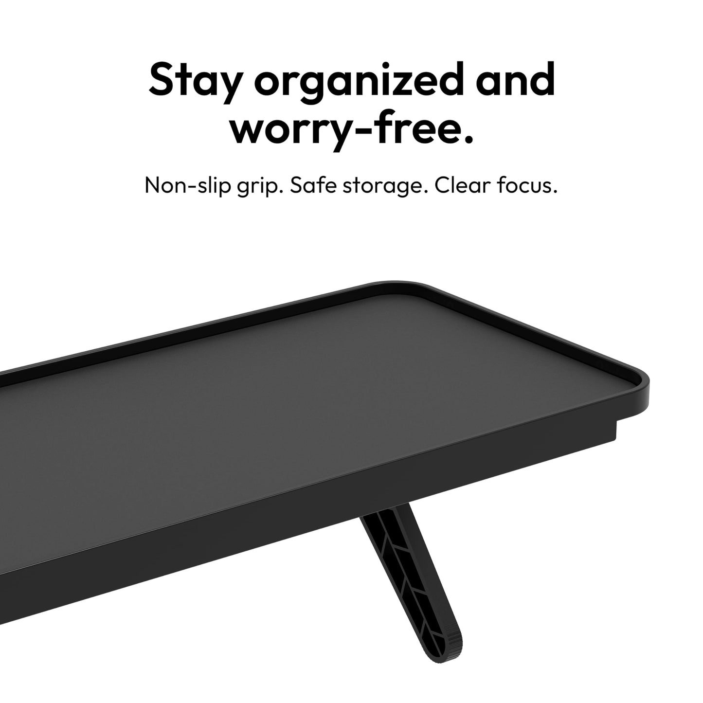 Pixio 12 inch Black Monitor Storage Top Shelf - Adjustable Platform, Universal Fit, Holds Up to 13lbs, Works on TV, Flat, Curved Monitors, Storage