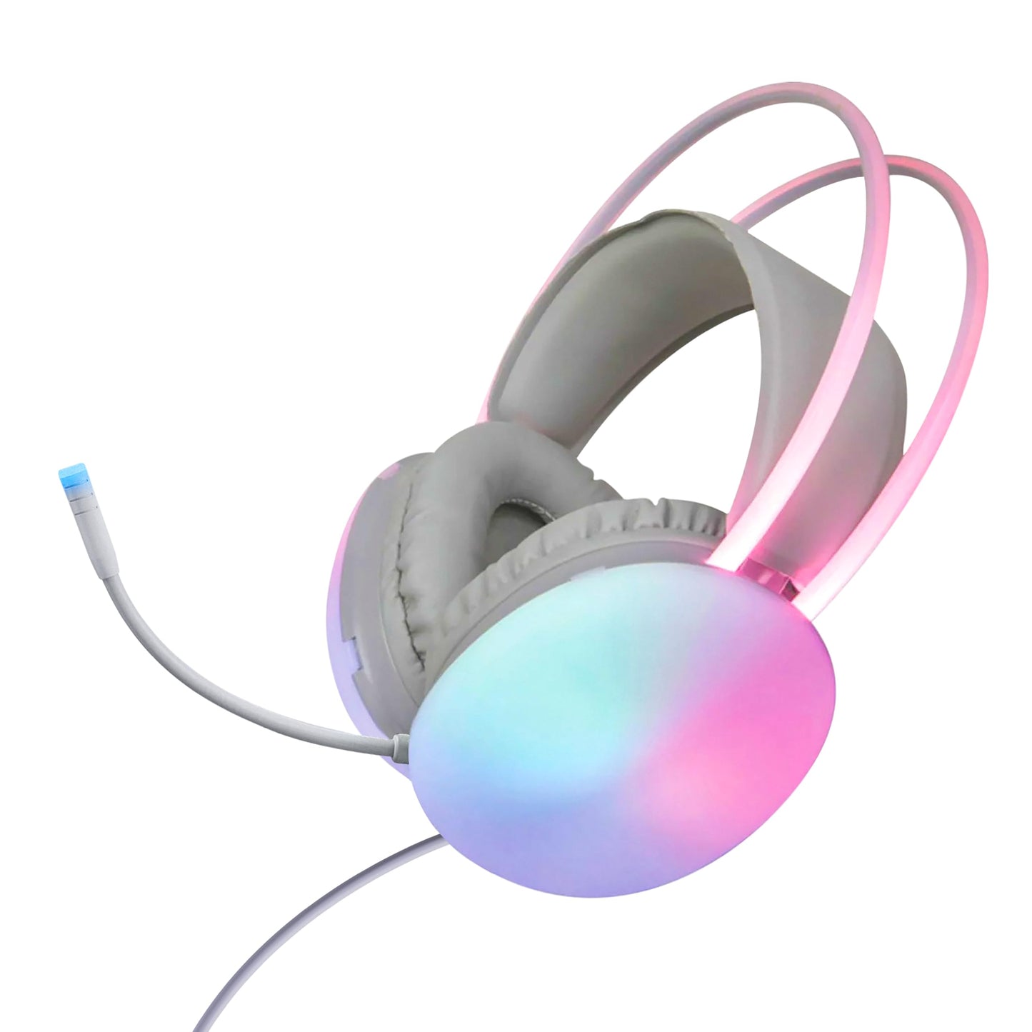 Gabba Goods Wired LED Gaming Headset with Mic - Over Ear Headphones with 50mm Drivers, Noise Isolation, Color-Changing Lights, 3.5mm AUX & USB…