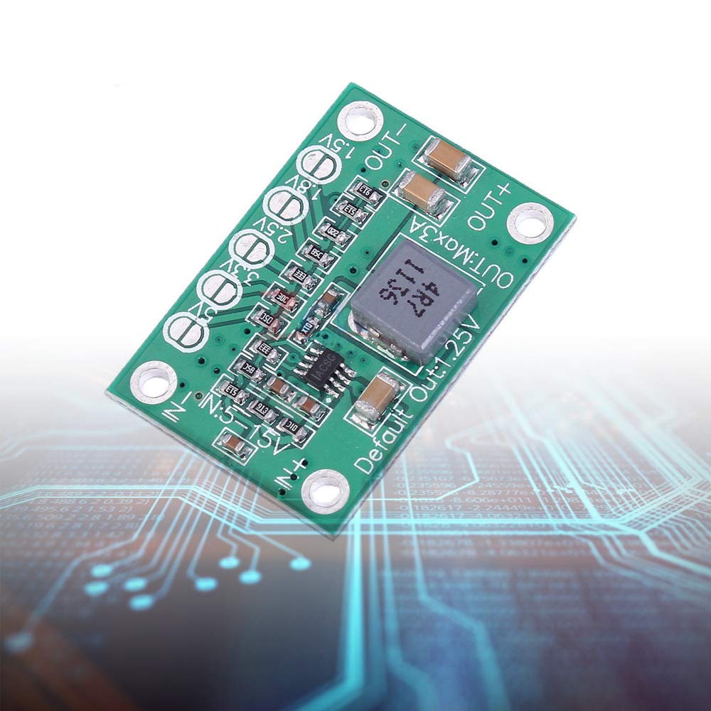 KOOBOOK 5Pcs DC DC Step Down Power Module 5-16V to 1.25V/1.5V/1.8V/2.5V/3.3V/5V 3A Adjustable Buck Voltage Converter Board