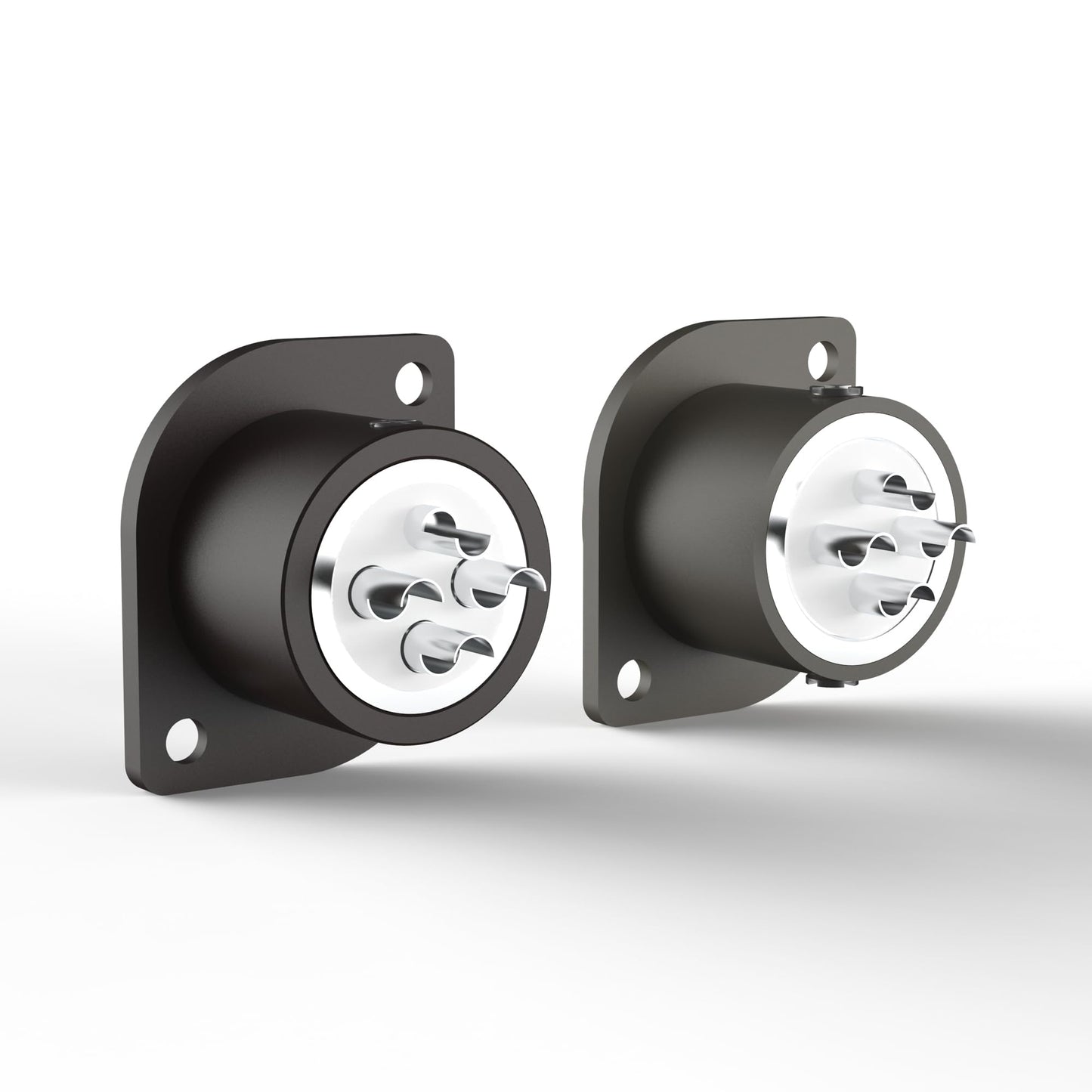 Viborg Female XLR Chassis Panel Mount Connectors, Hi End Audio XLR Socket, XLR Jacks, Pure Copper Rhodium Plated XLR Receptacle with PTFE Insulator