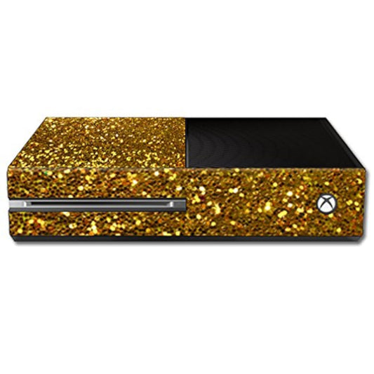 MightySkins Skin Compatible with Microsoft Xbox One Console Case wrap Cover Sticker Skins Gold Glitter