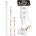 Electrical Outlet Extender Stick Features 2 USB-A, USB-C and 2 AC Outlets, Extendable 6", 15.3", 24.5", 34", for Hard to Reach Spaces Use Behind