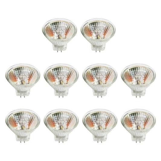 MR16 Halogen Bulbs 10 Pack 10W 12V Halogen Light MR16 GU5.3 Bi-Pin Base Halogen Lamp 12 Volt Halogen Spotlight Bulbs for Accent Track Landscape