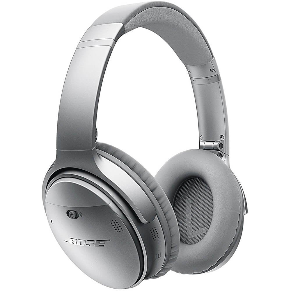 Bose QuietComfort 35 II Noise Cancelling Bluetooth Headphones- Wireless, Over Ear Headphones with Built in Microphone and Alexa Voice Control, Silver