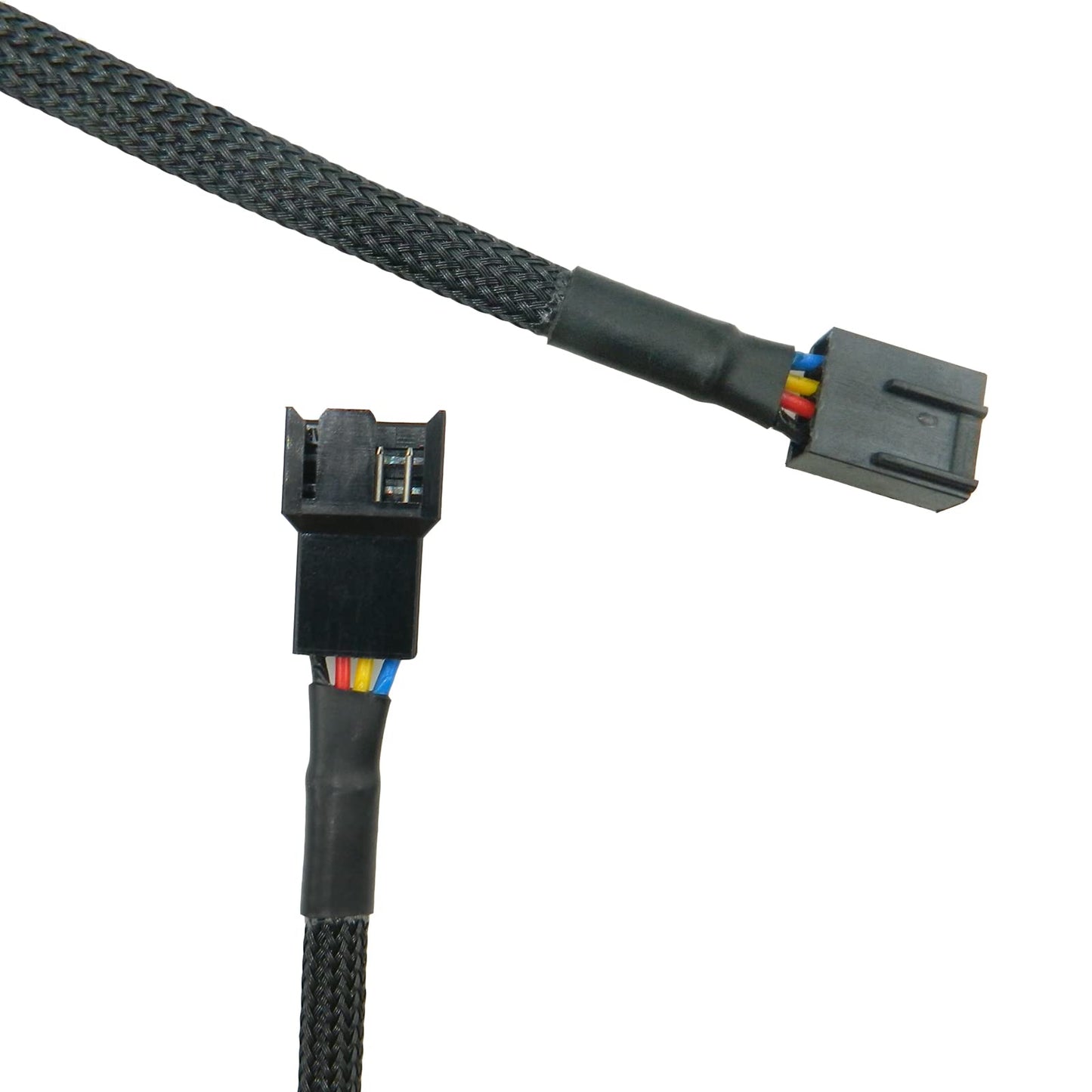 5PCS 4-Pin PWM Fan Splitter Cable Sleeved Braided Adapter Computer PC Fan Extension Power Supply Cable Converter Cord Wire Compatible with Computer