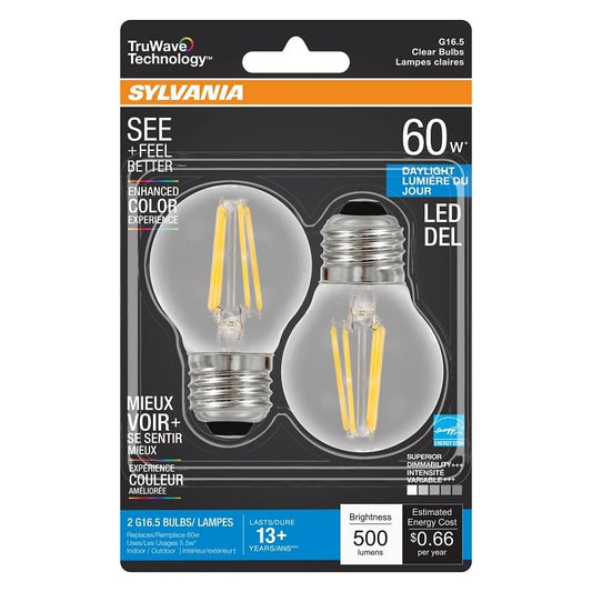 SYLVANIA Bulb LED G16.5 DAYLGHT CLR 60W 40851