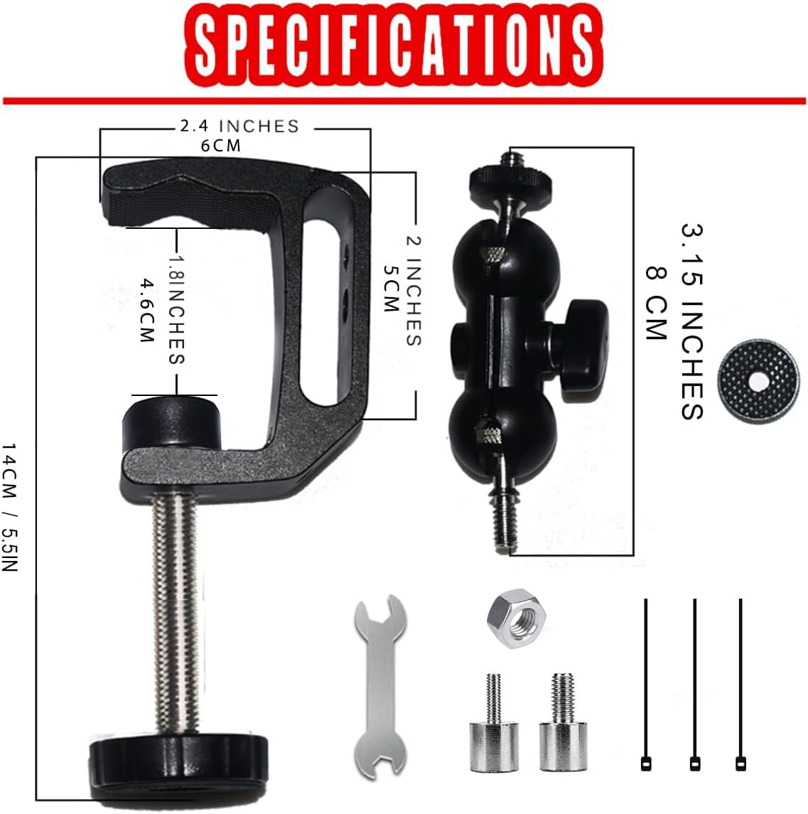 2-Be-Best Mini Projector Mount, Articulating Clamp Mount, 360 Flexible, Compatible with Projector, Camera, LED Light, 1 Year Warranty