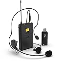 FIFINE Wireless Microphones for Computer, USB Wireless Microphone System for PC and Mac, Headset UHF System with USB Receiver,Transmitter, Headset and