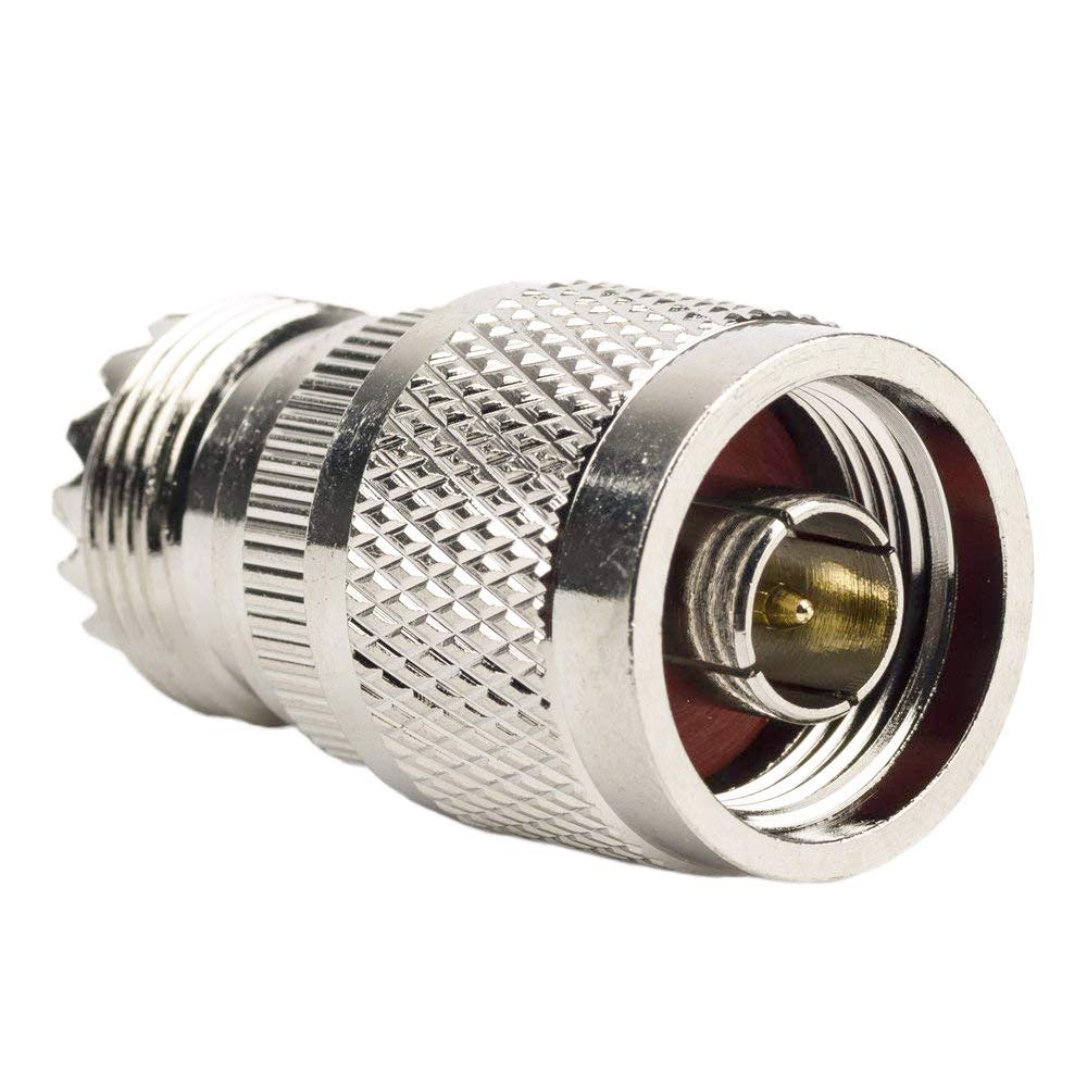 TengKo RF Coaxial Coax Adapter N Male to UHF Female SO-239 Coax Adapter for Wi-Fi Antenna Repeaters Radio Signal Extension Cable (2 Pack)