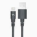 Tech Armor Apple MFi Certified Lightning Cable to USB A - 2FT Space Grey - Tough-Braided Extra-Strong Jacket - Sync/Charge iPhone & iPad