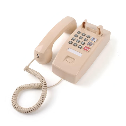 Corded Vintage TRIMLINE Home Phone, Easy Wall-Mount Landline Phone,Big Button SOS Emergency Telephone for Seniors with 3 Groups One-Touch Memory Dial