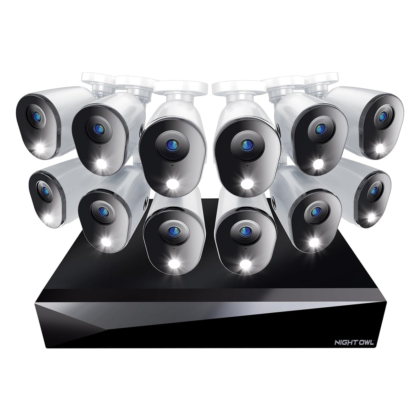 Night Owl 2-Way Audio 20 Channel DVR Video Home Security Camera System with (12) Wired 1080p HD Indoor/Outdoor Deterrence Cameras and 1TB Hard Drive