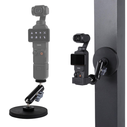 Leenconghui Magnetic Camera Mount with Magic Arm Compatible with DJI Osmo Pocket 3,Insta360 One X4 X3 X2 Go3, Heavy-Duty Magnet Base Stand