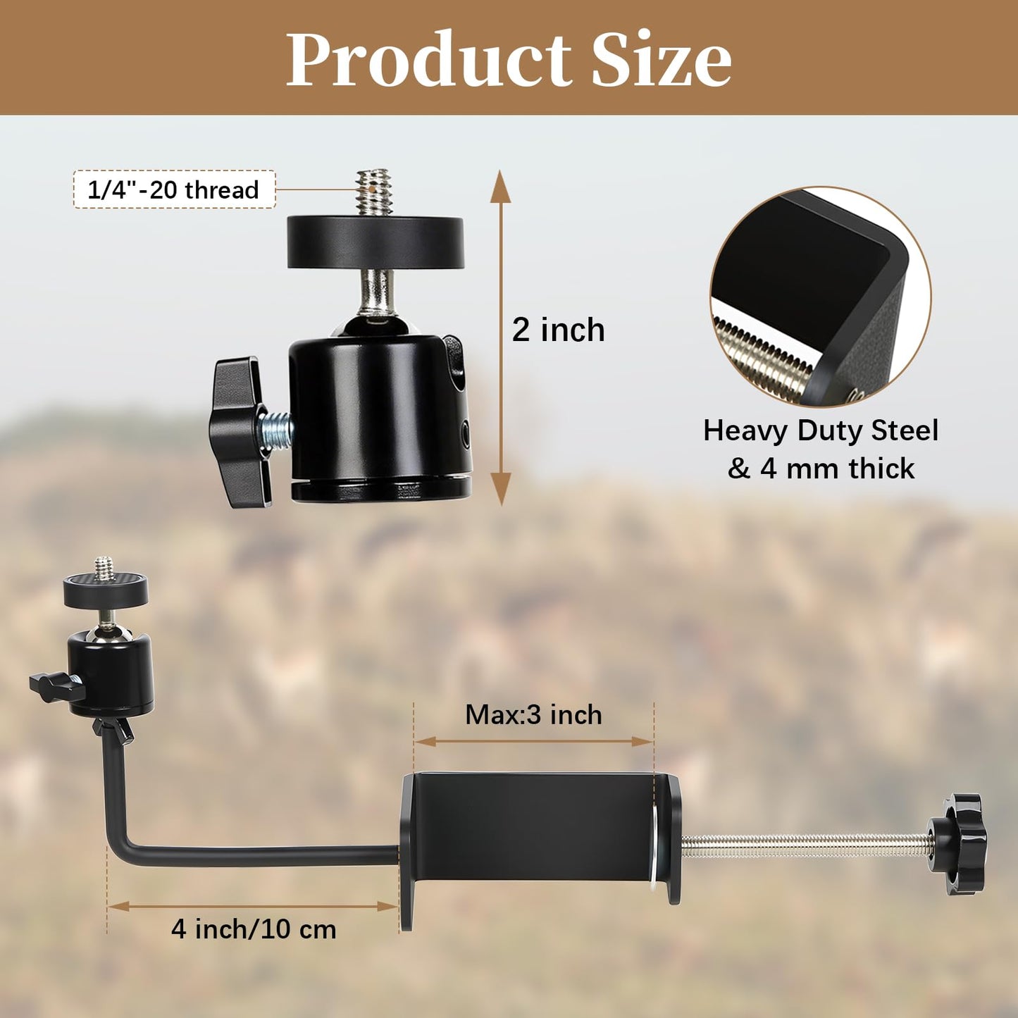 Aiuieaa Trail Camera Mount, 360 Degrees Adjustable Game Camera Holder, Compatible with Most Cameras for Wildlife Monitoring and Tree Mounting, Easy