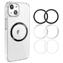 Jeluse 6 Pack Universal Metal Rings Compatible with Magsafe Sticker/iPhone/Samsung/Android All Cellphones, Magnetic Ring for Phone Cases & Wireless
