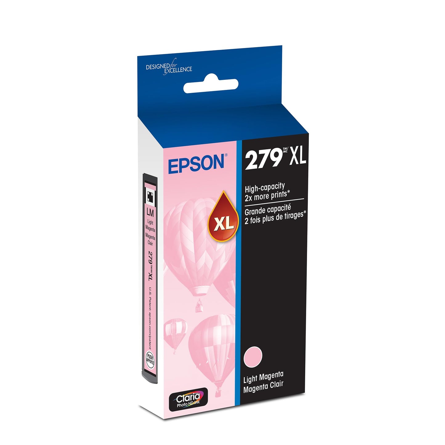 Epson 279 Claria Photo HD Ink High Capacity Light Magenta Cartridge (T279XL620-S) Works with Expression Photo XP-980