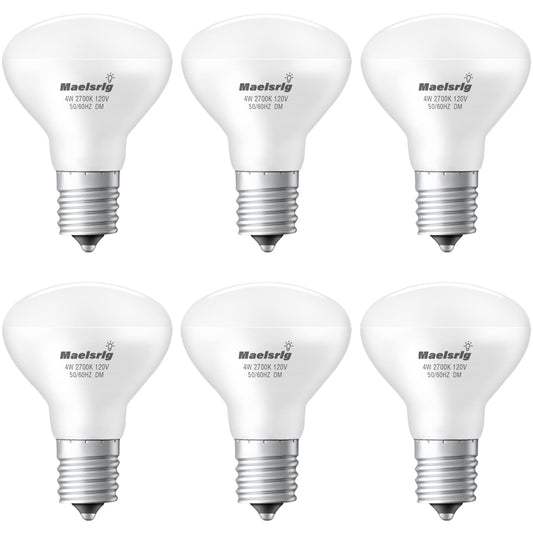 Maelsrlg E17 R14 LED Bulb, 4W (40W Equivalent) Mini Reflector Floodlight Light Bulb, E17 Intermediate Base, Soft White 2700K, 400 Lumens, Dimmable
