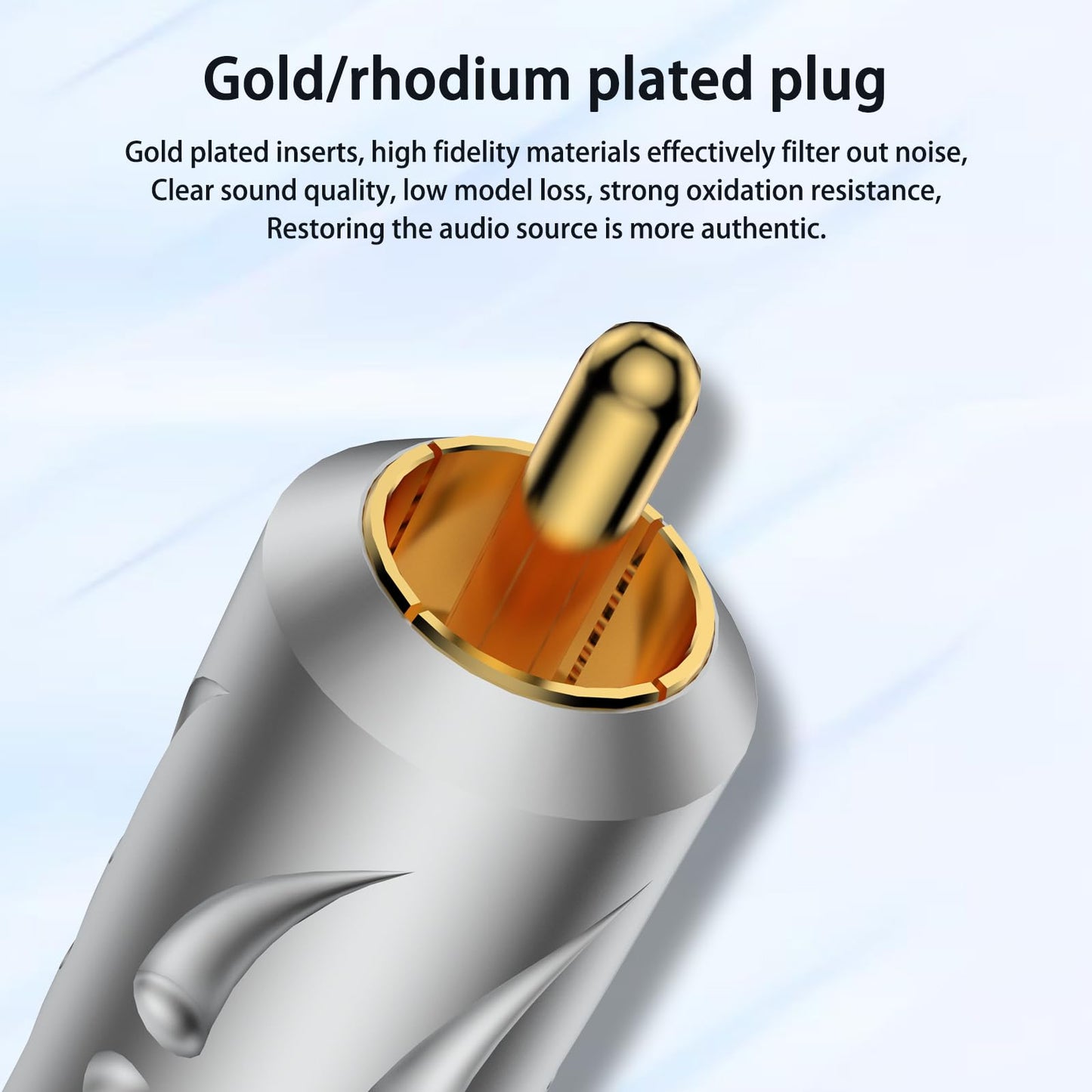 Viborg 4pcs Hi-End RCA Male Plugs Pure Copper Gold Plated Soldering RCA Jack Connectors (VR109G)