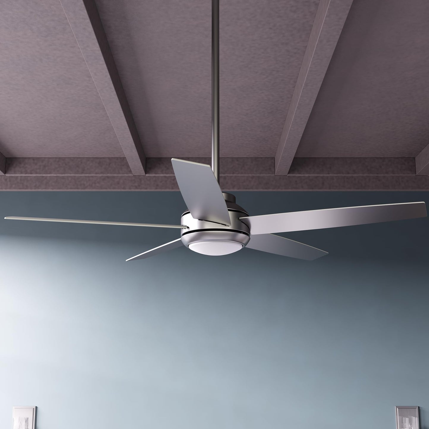 Hunter Fan 52 Inch Casual Matte Silver Finish Indoor Ceiling Fan With LED Light Kit and Remote Control (Renewed)
