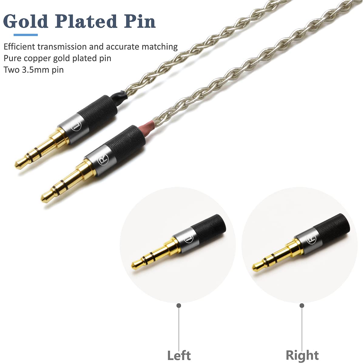 GUCraftsman 6N Single Crystal Silver Upgrade Cable 3.5mm/4.4mm/4Pin XLR Headphone Cable for HIFIMAN SUSVARA Ananda Arya SUNDARA Edition XS HE1000se…