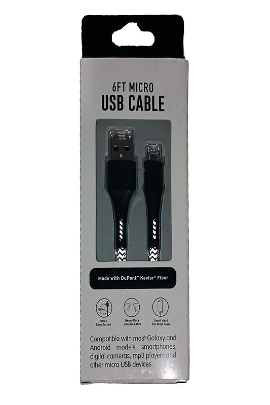 Svetla 6ft Micro USB Braided Cable Made with Heavy Duty Dupont Kevlar Fiber