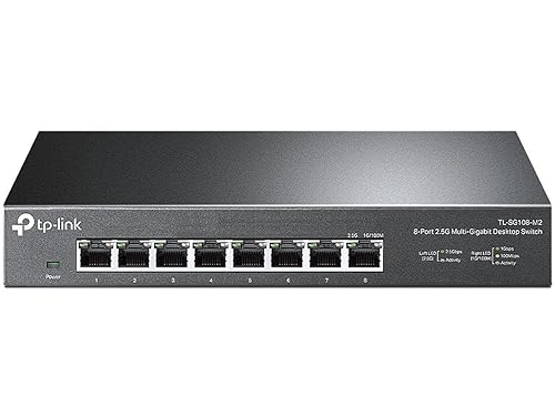 TP-Link TL-SG108-M2 - 8 Port Multi-Gigabit Unmanaged Network Switch, Ethernet Splitter, ??.?????? Bandwidth, Plug & Play Desktop/Wall-Mount Fanless Metal