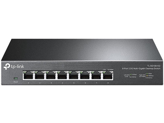 TP-Link TL-SG108-M2 - 8 Port Multi-Gigabit Unmanaged Network Switch, Ethernet Splitter, ??.?????? Bandwidth, Plug & Play Desktop/Wall-Mount Fanless Metal