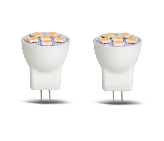 MR8 Light Bulb LED Replacement for Mini Halogen Recessed Lamps 12 Volt 1" Diameter GU4 RV Boat Camper Yacht Train Motor Home Interior Tiny House Ship