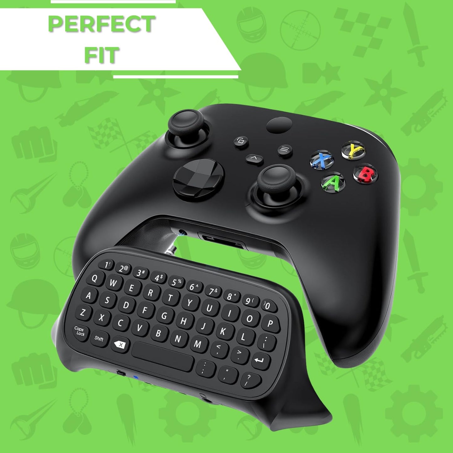 Old Skool Chatpad - Mini Wireless Keyboard with 3.5m Headphone Jack 2.4G Messenger Pad Text Pad compatible with Microsoft Xbox One Controller Black