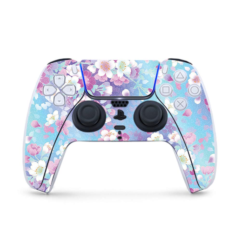 MightySkins Glossy Glitter Gaming Skin for PS5 / PlayStation 5 Controller - in Bloom | Durable High-Gloss Glitter Finish | Easy to Apply and Change
