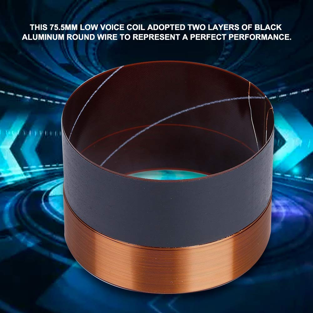Lazmin Bass Speaker Voice Coil, 75.5mm Woofer Voice Coil Wire Bass Speaker Audio Replace Parts
