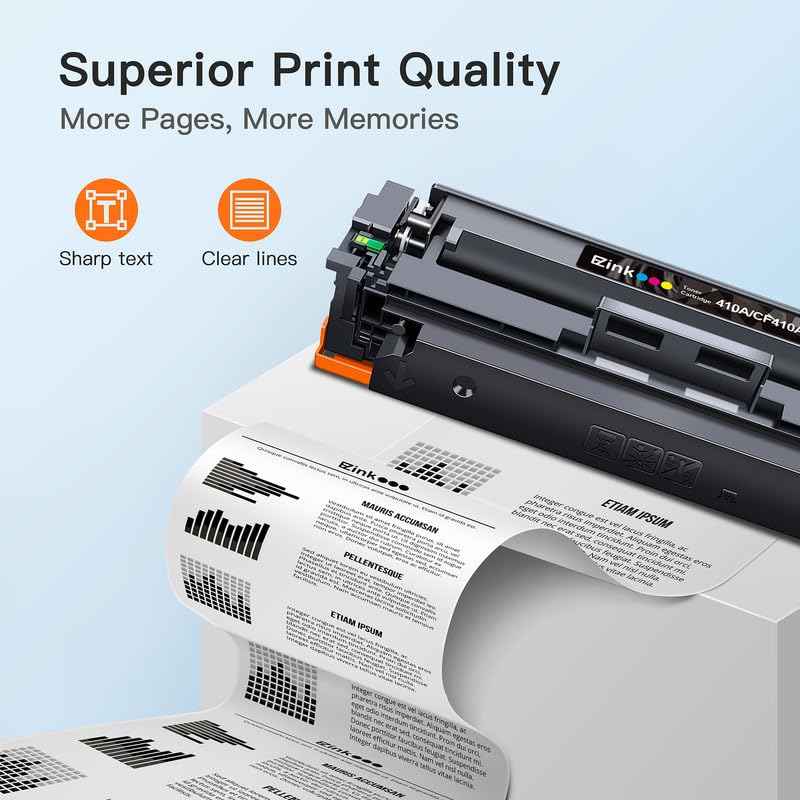 E-Z Ink 410A Toner Cartridge High Yield Replacement for HP 410A CF410A 410X CF411A CF412A CF413A for HP Color LaserJet Pro MFP M477fnw Toner M477fdw