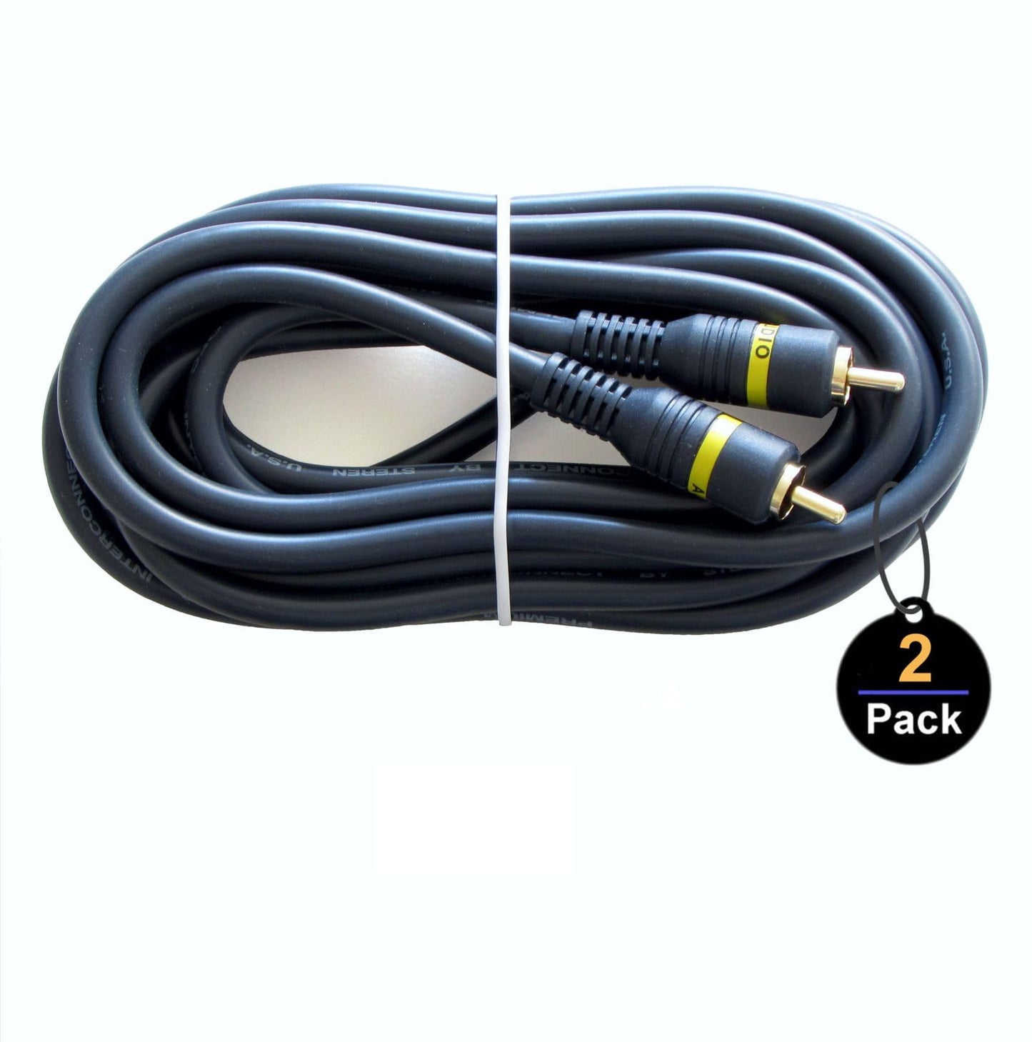 VISTRIC RCA Cable, 12ft,1-RCA Male to 1-RCA Male, Shielded, Gold-Plated Connectors, for Speakers/Subwoofers, Amplifiers, Home Theater Receivers, HDTV