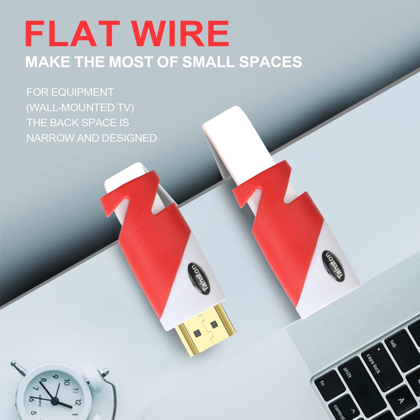 Tainston Flat High Speed HDMI Cable (40 Feet) Support 4K 2160P,3D,1080P,Audio Return Channel