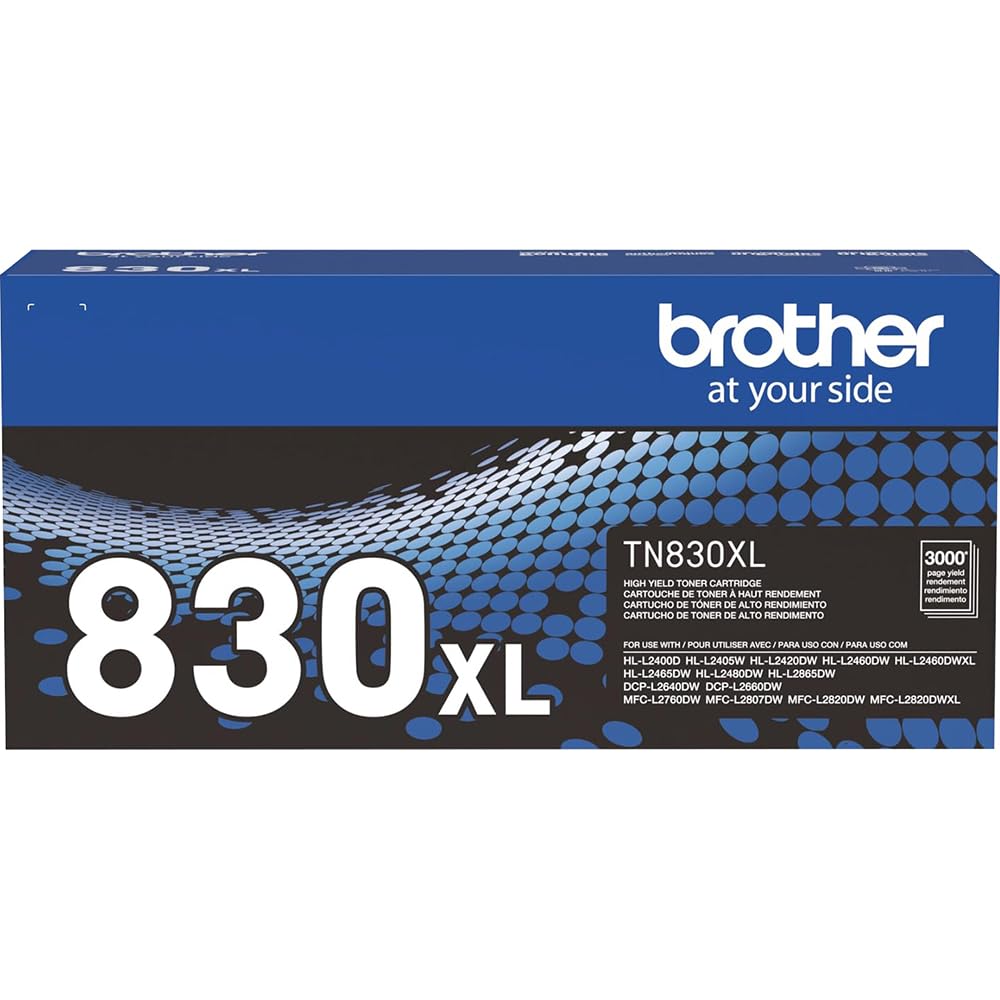 Brother Genuine TN830XL Black High-Yield Toner Cartridge, Up to 3,000-Page Yield, for HL-L2460DW, MFC-L2900DW, MFC-L2820DW, HL-L2420DW, Bundle
