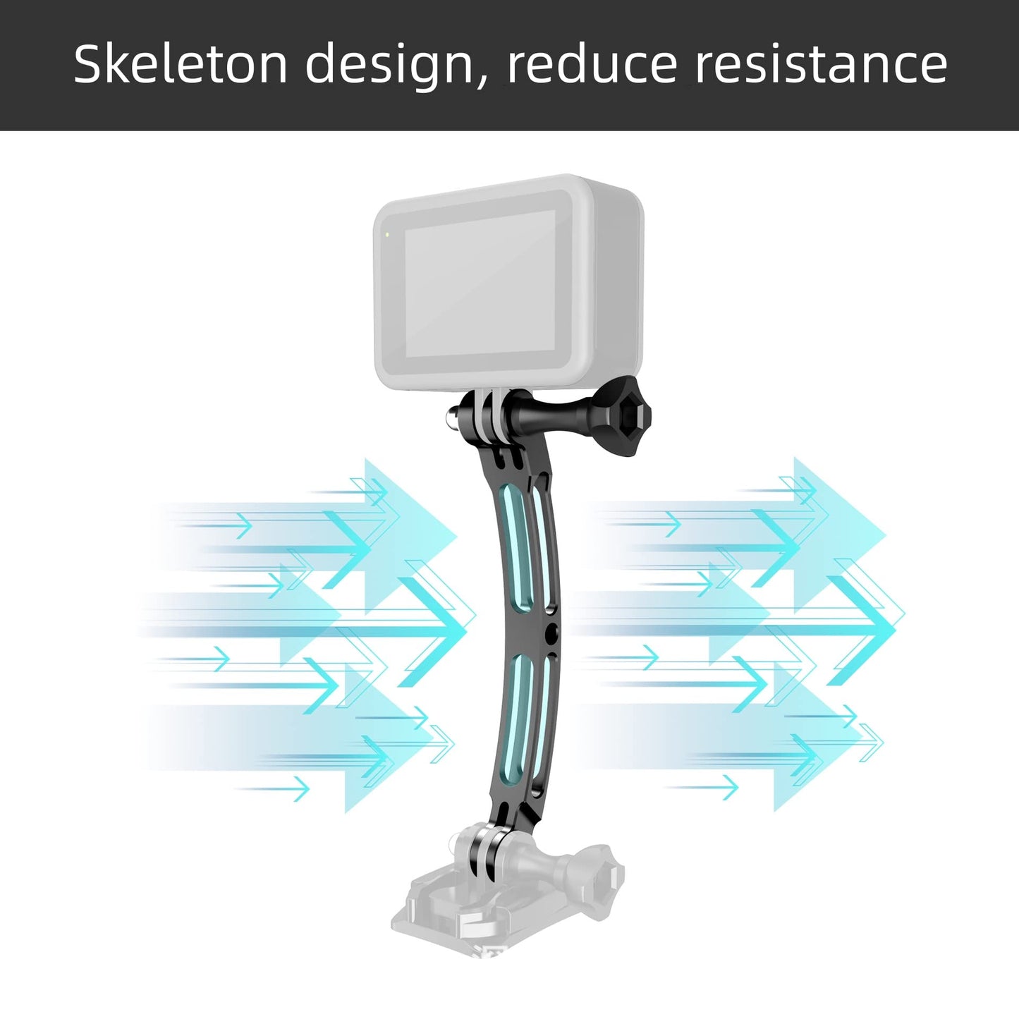 for Go Pro 11 Extension Bar Camera Mounts Clamps, Aluminum Riding Helmet Stick Extension Arm Mount for DJI Action 3 Extension Arm Bracket (76mm)