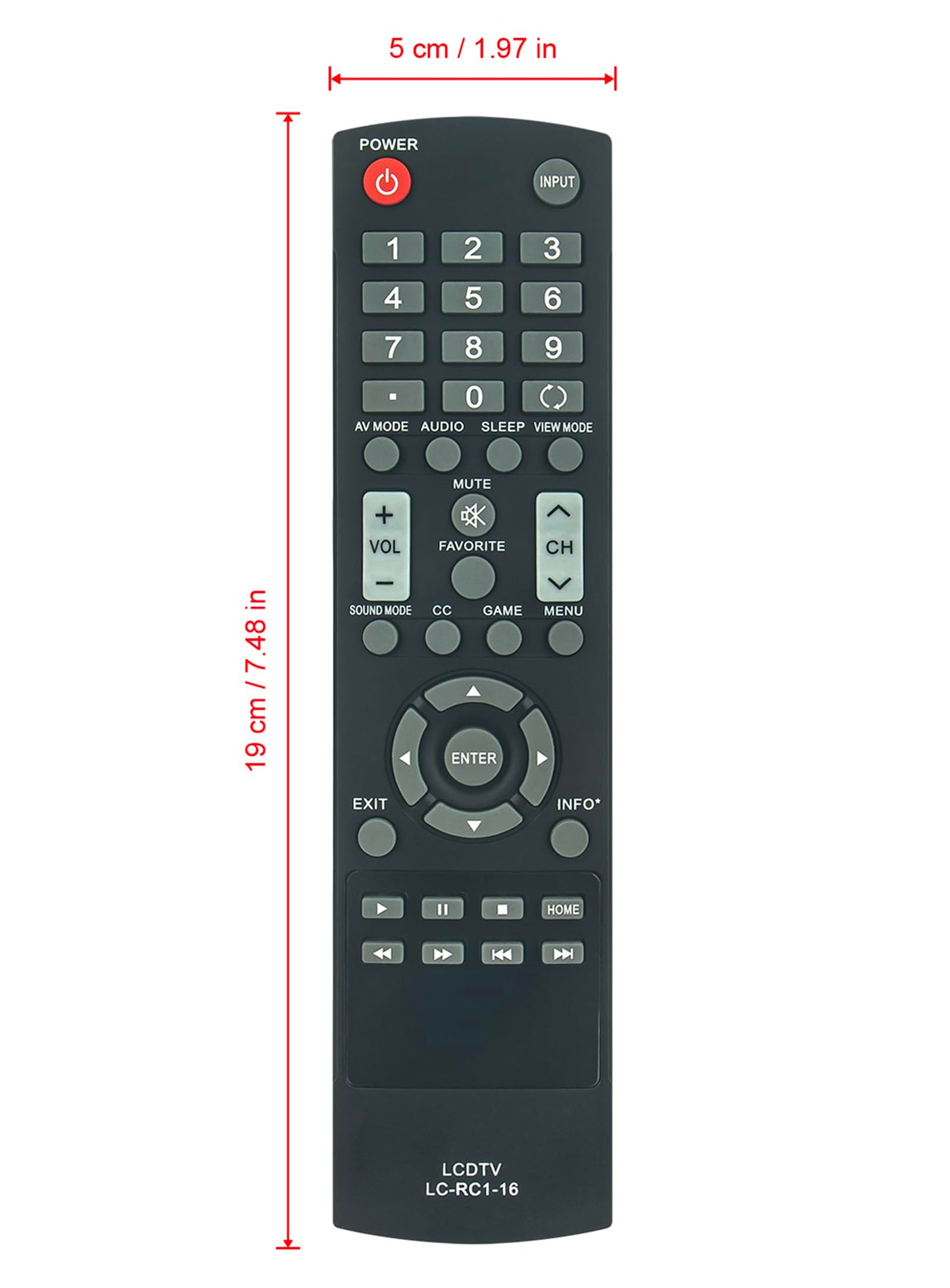 LC-RC1-16 Replace Remote fit for Sharp TV LC-50LB370U LC-32LB370U LC-32LB370 LC-32LB261U LC-42LB261U LC-50LB261U LC-32LB150U LC-42LB150U LC-50LB150U