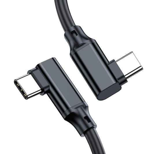 Short USB C to USB C Cable 0.5FT,Typec USB 3.1 Right Angle USB C 3.2 Gen 2 20Gbps Cable 4K Video Cord 240W PD Fast Charging Compatible,for Samsung