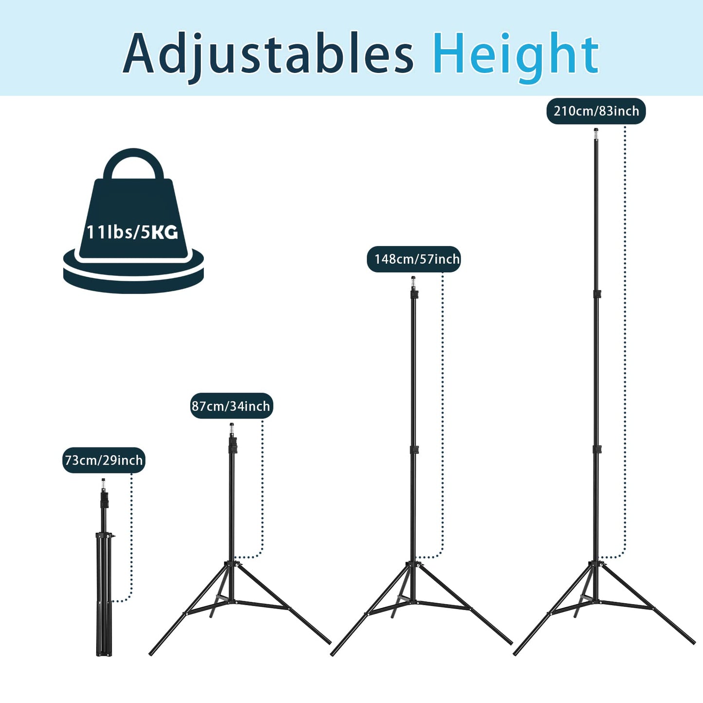 2 Pack Aluminum Light Photography Tripod Stand with Case,Altson 7 Feet Portable Photo Video Tripod Stand for Speedlight, Flash, Softbox, Umbrella