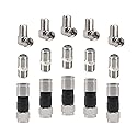 ALMOCN Coaxial Cable Connector 5PCS Right Angle Coaxial Connector + 5PCS RG6 Coax Cable Extender + Black RG6 Compression Connectors for Wall Mounted