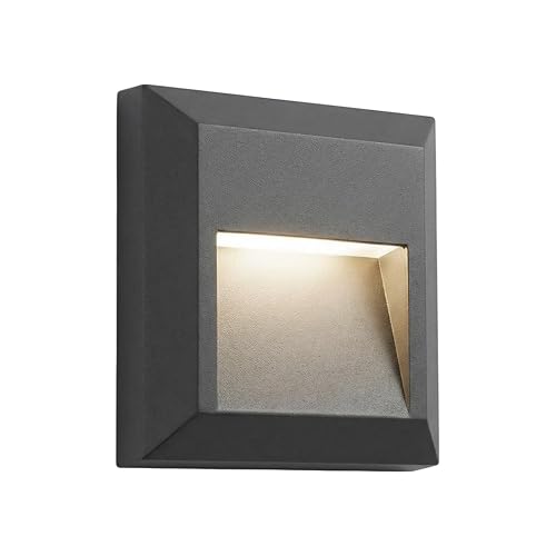 ZONK Outdoor Indoor Step Lights 110V-240V, Non-dimmable 4000K Stair Lights Outdoor Indoor, Waterproof IP65 Retaining Wall Lights for House, 1 Pack