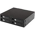 StarTech.com 4-Bay Mobile Rack Backplane for 2.5in SATA/SAS Drives - Hot Swap SSDs/HDDs from 5-15mm - Supports SAS II & SATA III (6 Gbps) , TAA