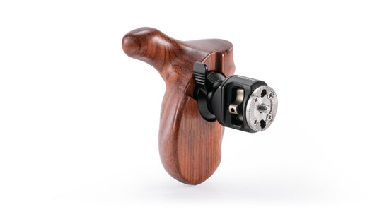 Tilta Advanced Left Side Wooden Handle (ARRI Rosette - Type X) | Black Walnut Wood & Aluminum Alloy Build | Quick Release Button