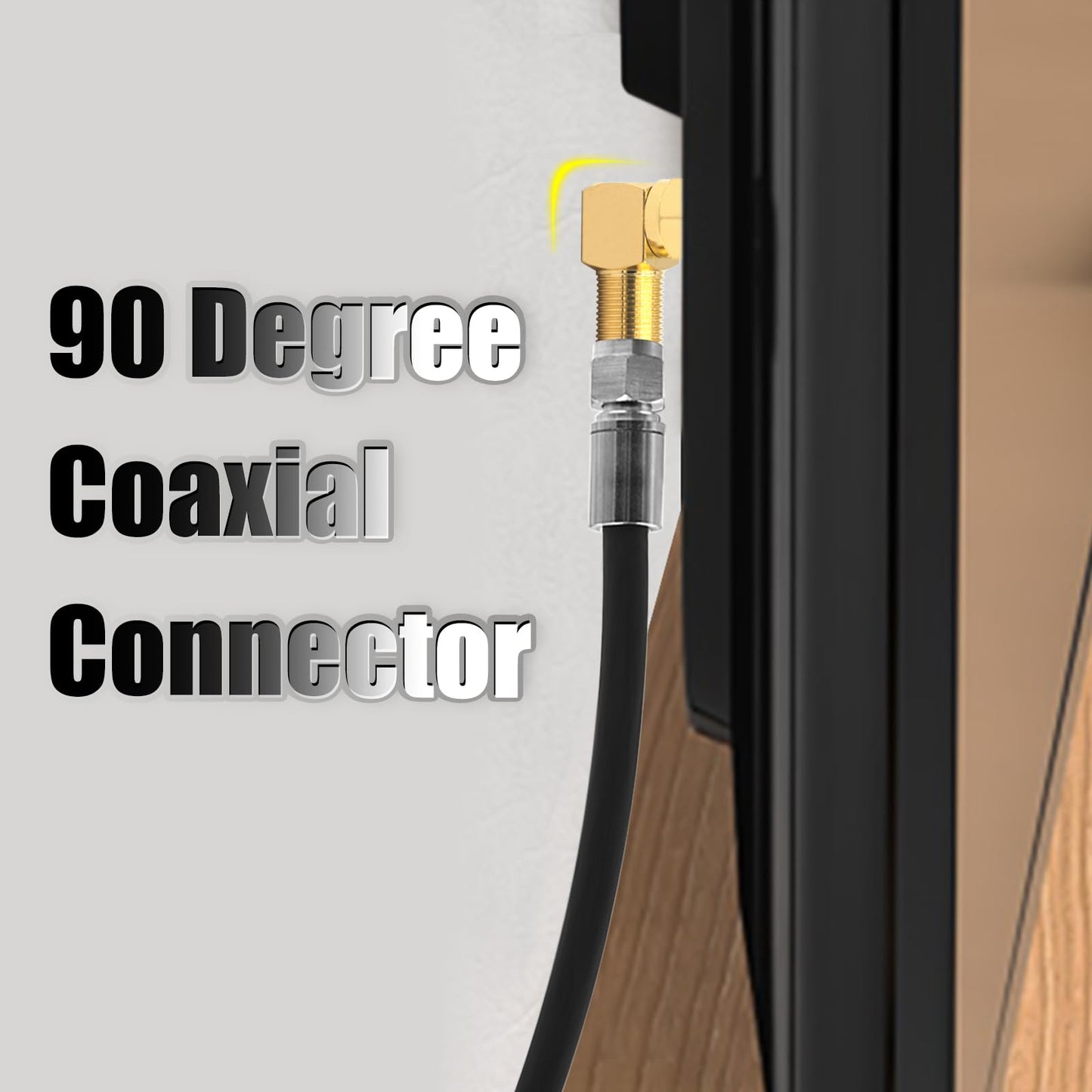 VCE 5-Pack 90 Degree Coaxial Connector, Right Angle F-Type RG6 Male to Female Adapter Gold Plated