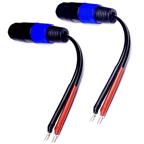 CNCESS CESS-001S Spade Fork Plug to Speakon Female Jack Adapter for Speaker Cable - 2 Pack (Small Spade)