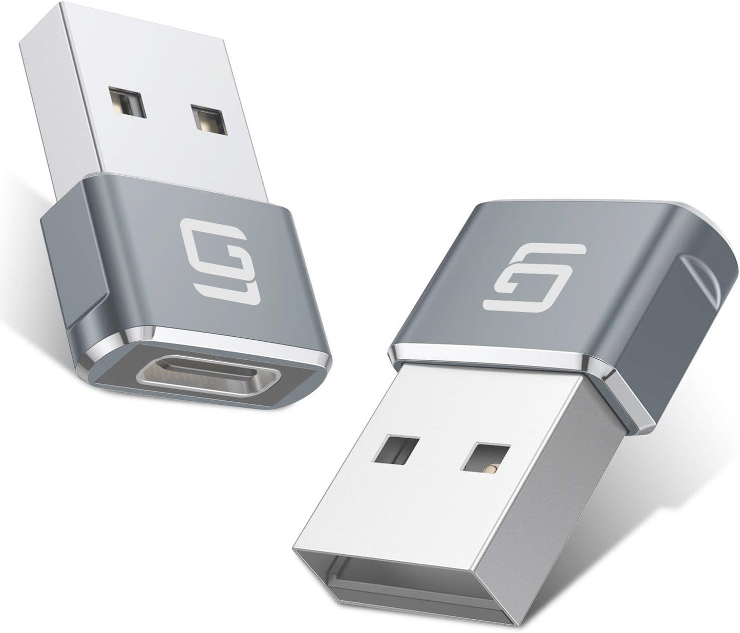 GodSpin USB to USB C Adapter [2 Pack] USB C Female to A Male OTG Charger Type 2.0 Power Adapter Converter Compatible with iPhone, Airpod, iPad…