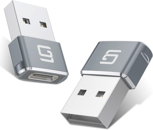 GodSpin USB to USB C Adapter [2 Pack] USB C Female to A Male OTG Charger Type 2.0 Power Adapter Converter Compatible with iPhone, Airpod, iPad…