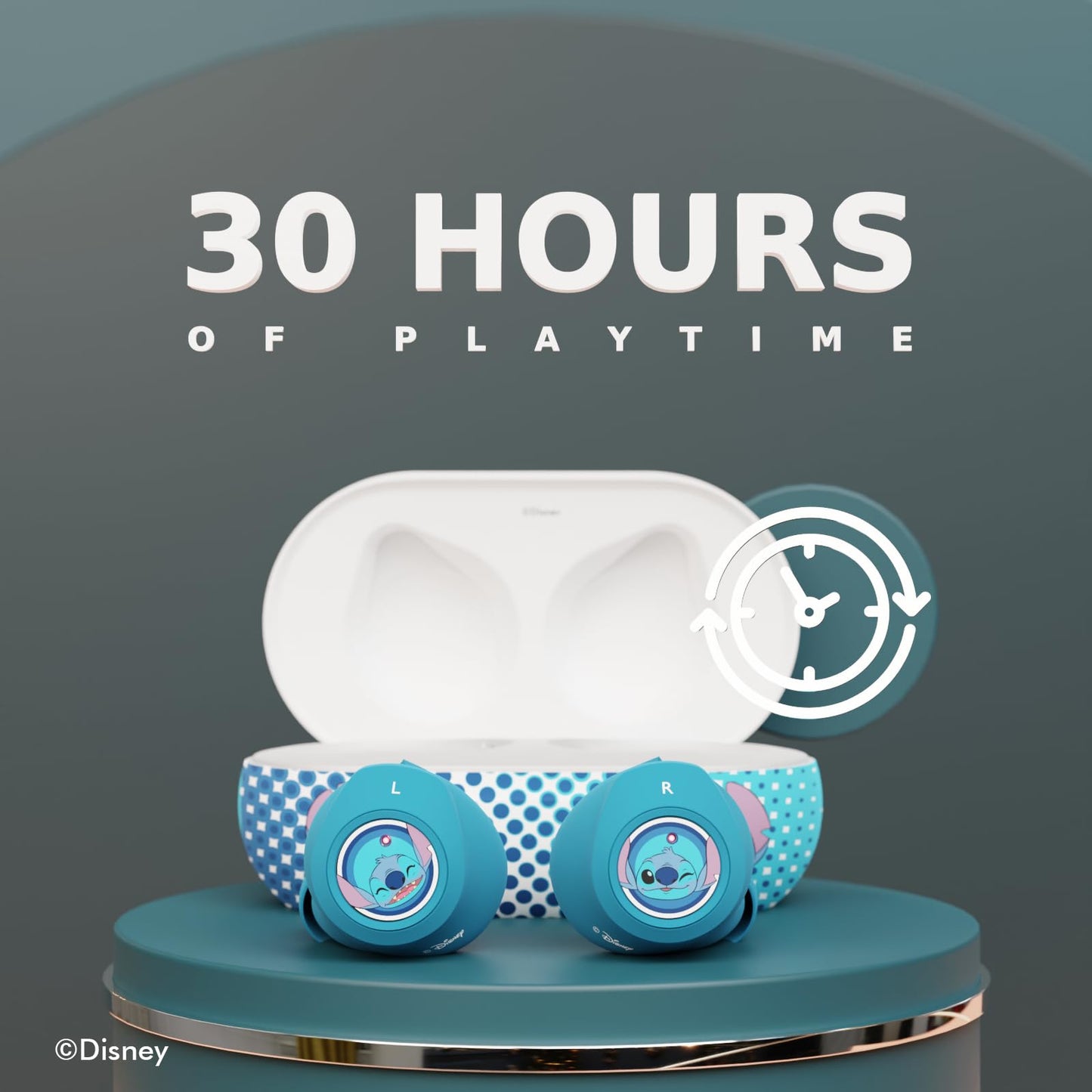 Disney Lilo and Stitch Bluetooth Earbuds w/Charging Case- Wireless Headphones w/Built-in Mic+ Up to 30 Hrs Playtime- Lilo and Stitch Gifts…