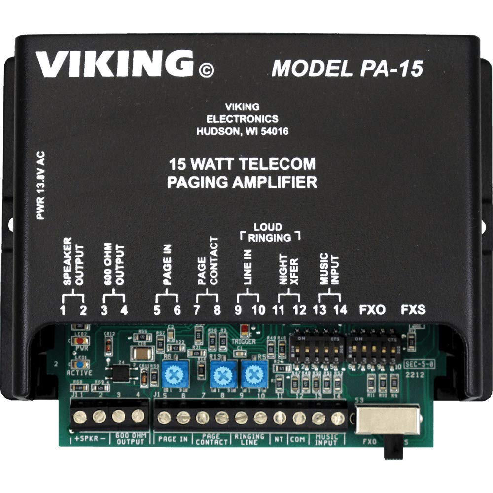 Viking 15 Watt Paging Amplifier and Loud Ringer (PA-15)